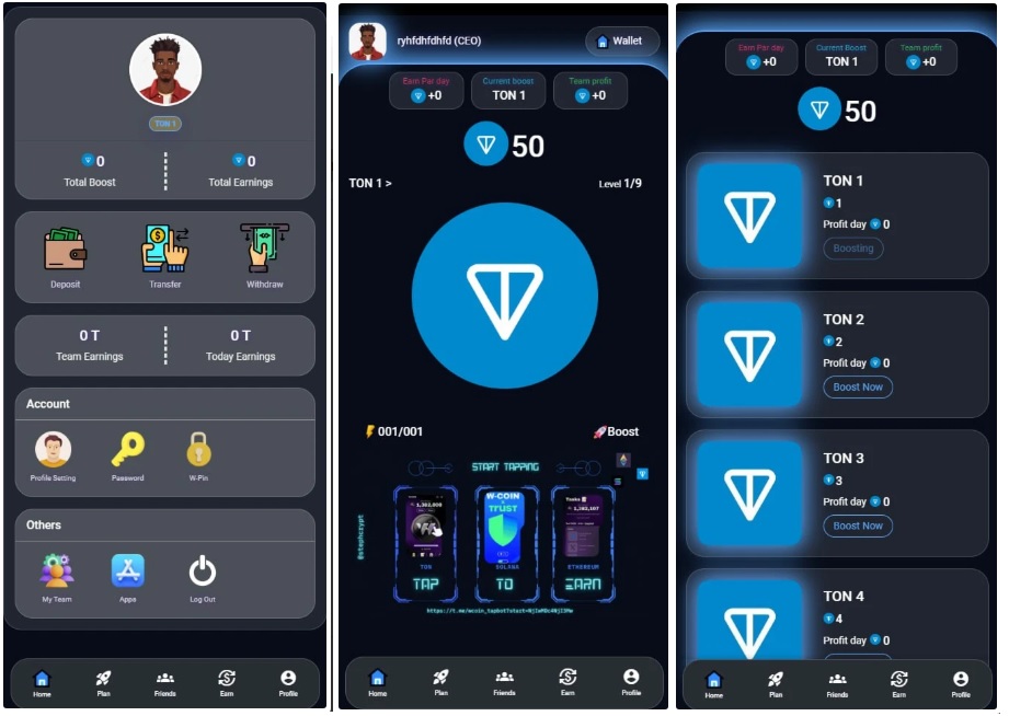 Plataforma completa de mineração da CRYPTO TON!